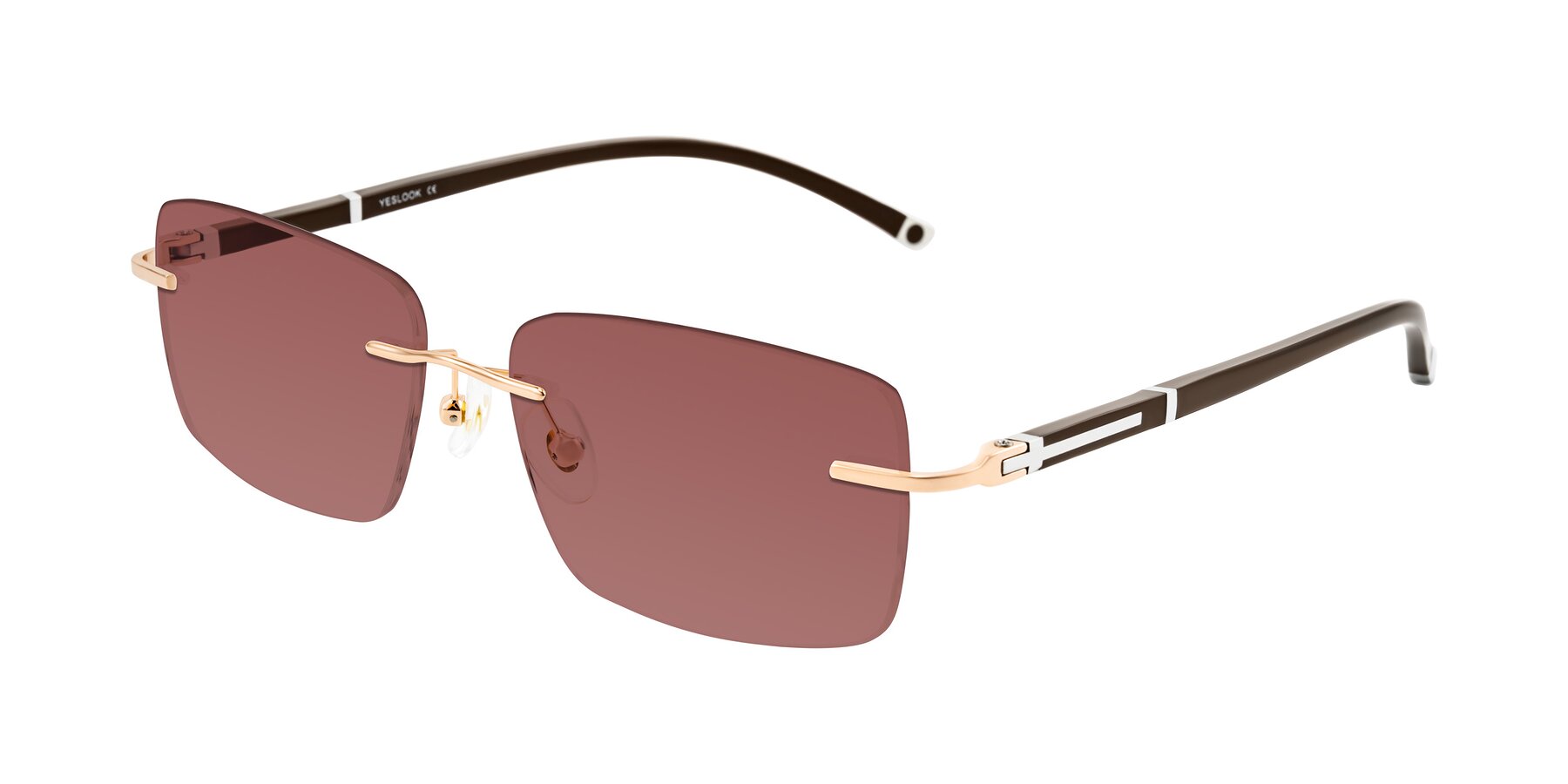 Angle of Mist in Rose Gold/Brown with Garnet Tinted Lenses