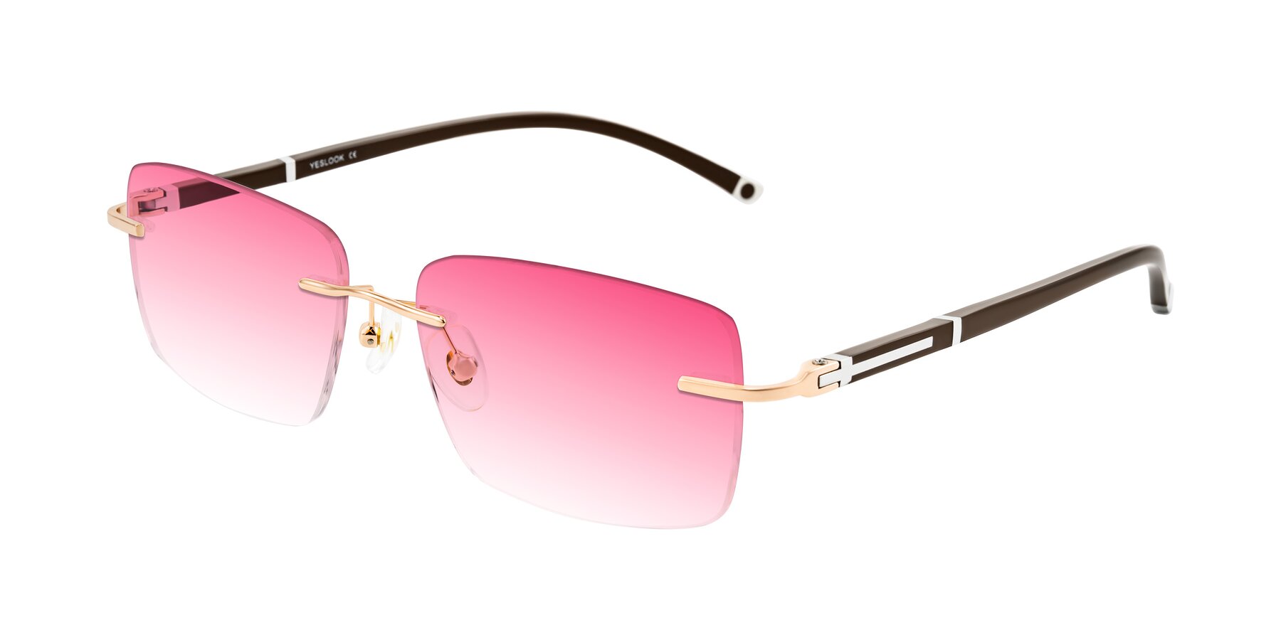Angle of Mist in Rose Gold/Brown with Pink Gradient Lenses
