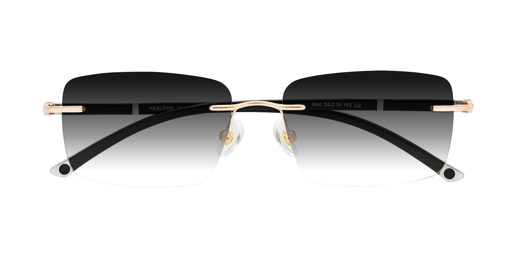 Folded Front of Mist in Rose Gold/Brown with Gray Gradient Lenses
