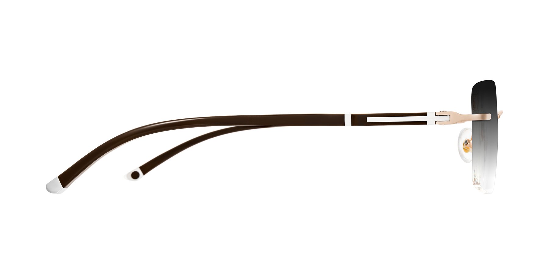 Side of Mist in Rose Gold/Brown with Gray Gradient Lenses