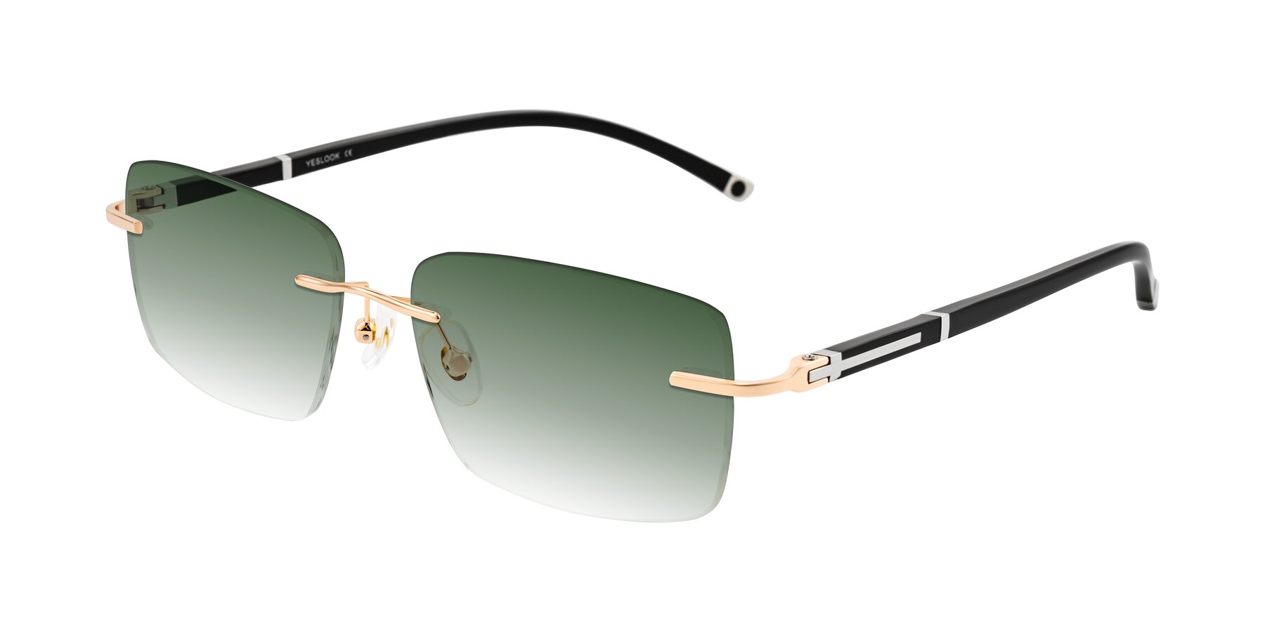 Angle of Mist in Rose Gold/Brown with Green Gradient Lenses