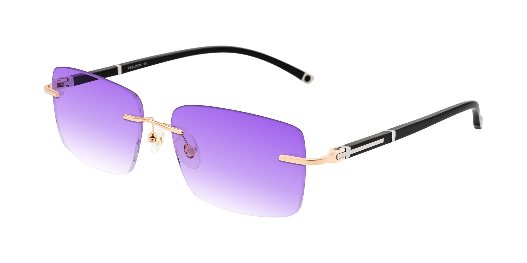 Angle of Mist in Rose Gold/Brown with Purple Gradient Lenses