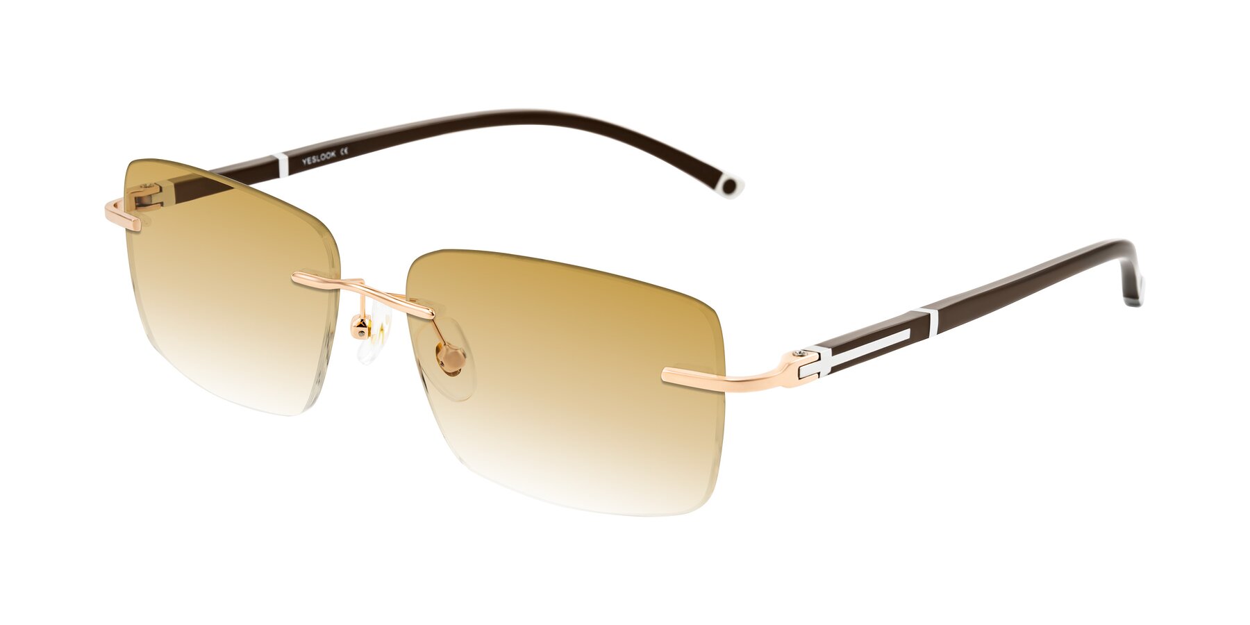 Angle of Mist in Rose Gold/Brown with Champagne Gradient Lenses