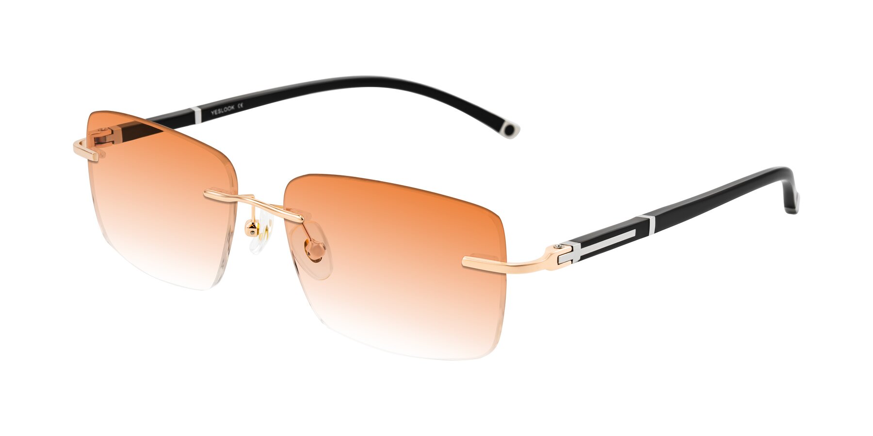 Angle of Mist in Rose Gold/Brown with Orange Gradient Lenses