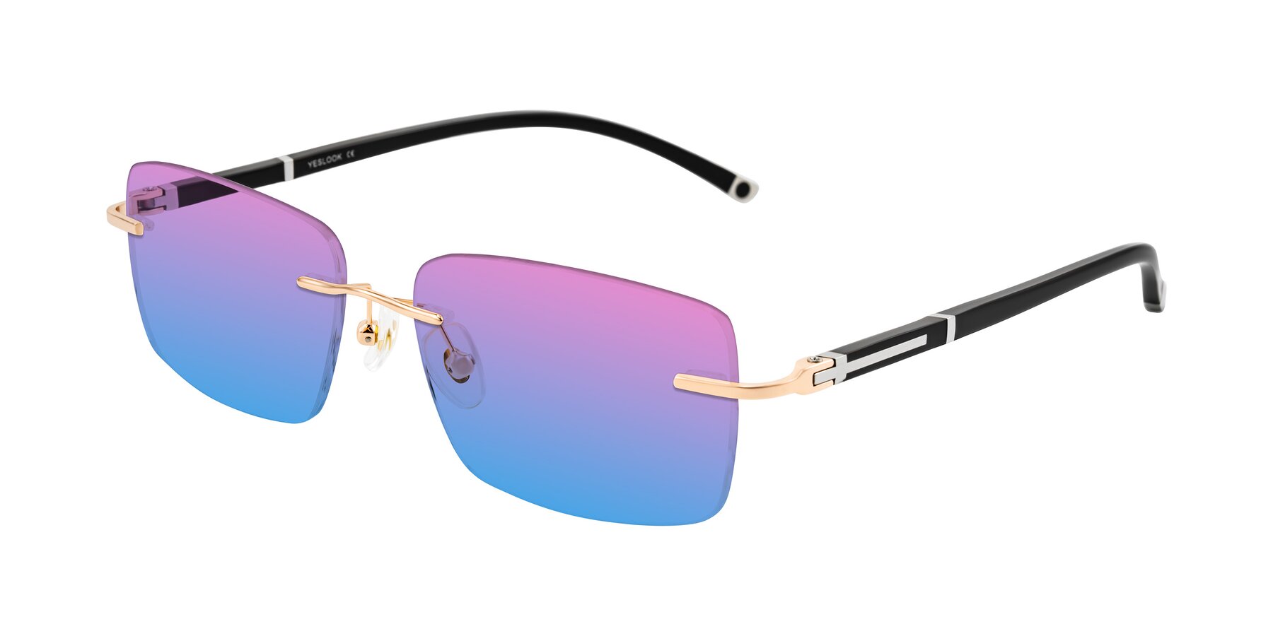 Angle of Mist in Rose Gold/Brown with Pink / Blue Gradient Lenses