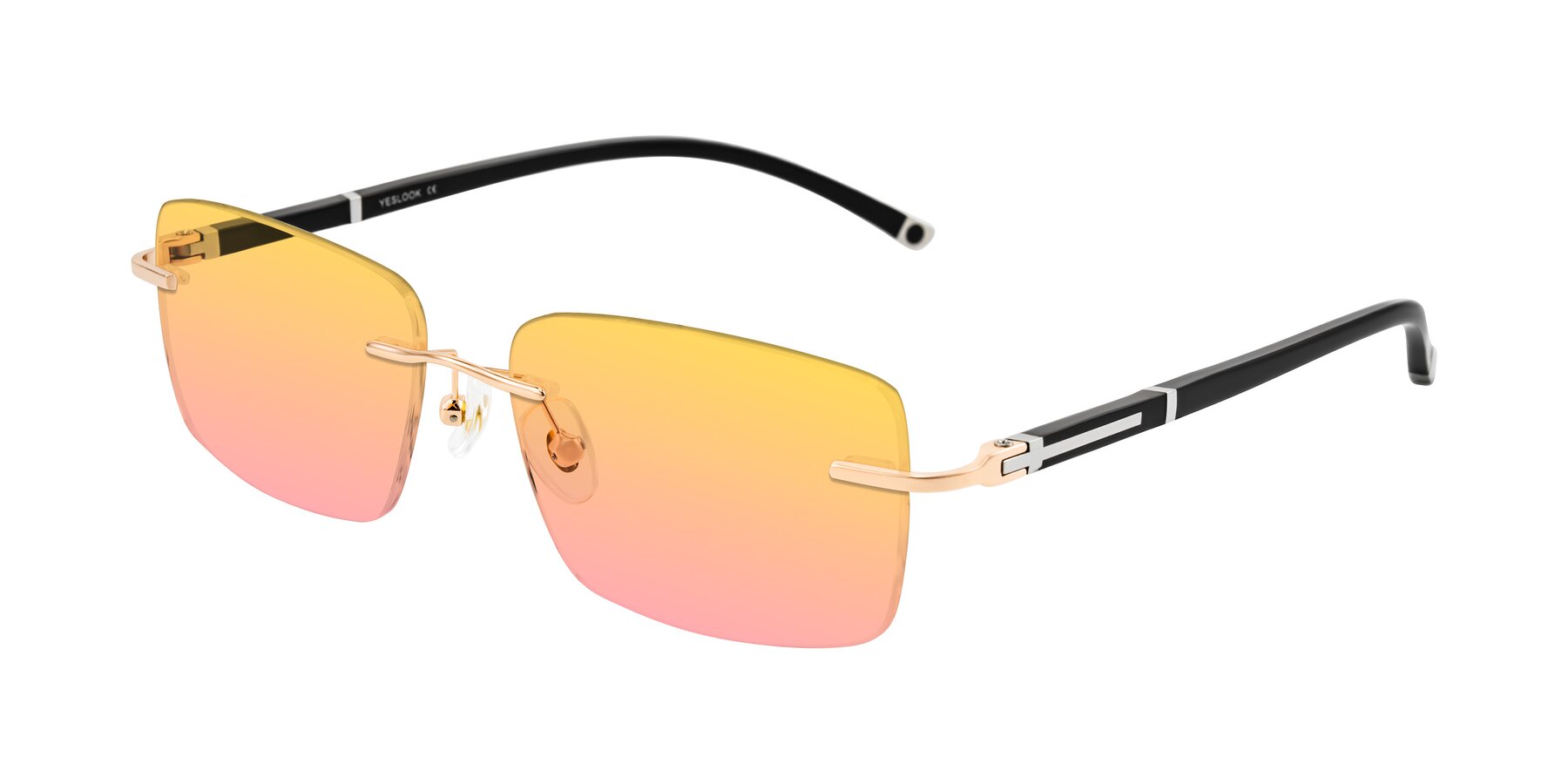 Angle of Mist in Rose Gold/Brown with Yellow / Pink Gradient Lenses