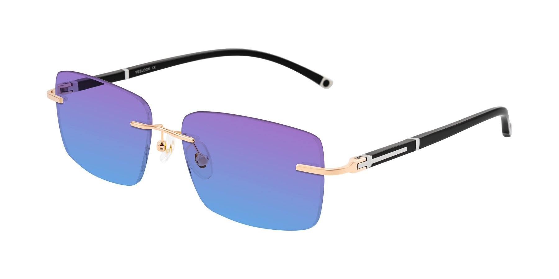 Angle of Mist in Rose Gold/Brown with Purple / Blue Gradient Lenses