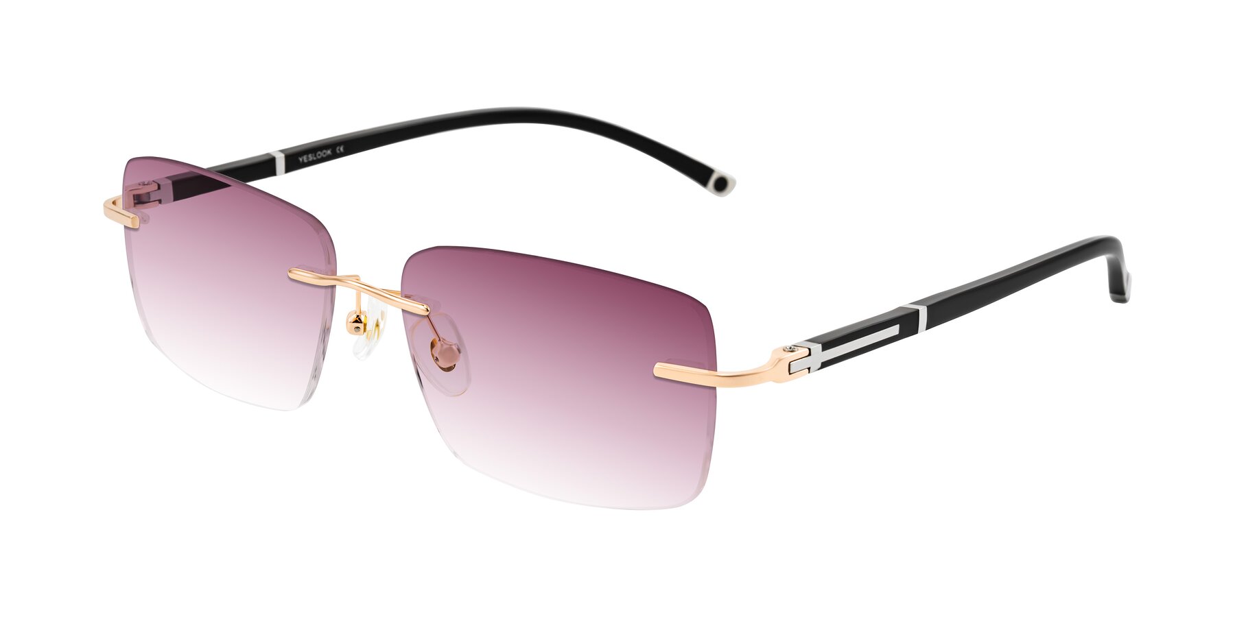 Angle of Mist in Rose Gold/Brown with Wine Gradient Lenses