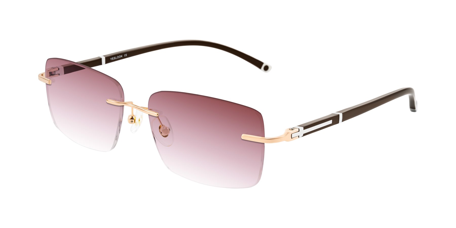 Angle of Mist in Rose Gold/Brown with Garnet Gradient Lenses