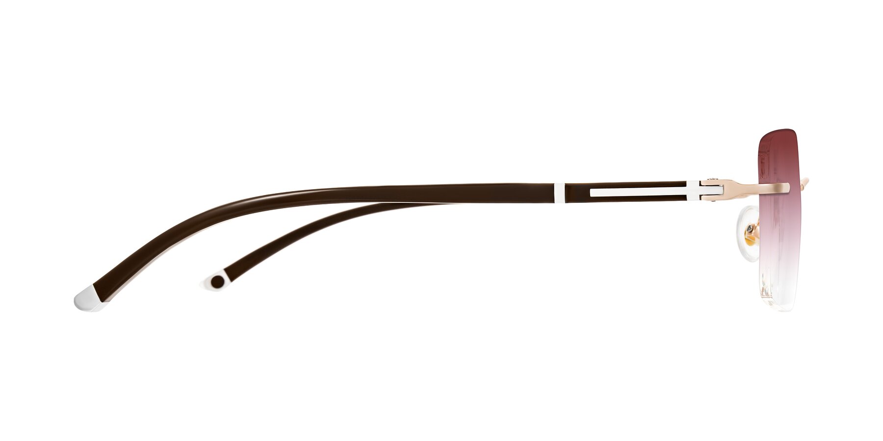 Side of Mist in Rose Gold/Brown with Garnet Gradient Lenses
