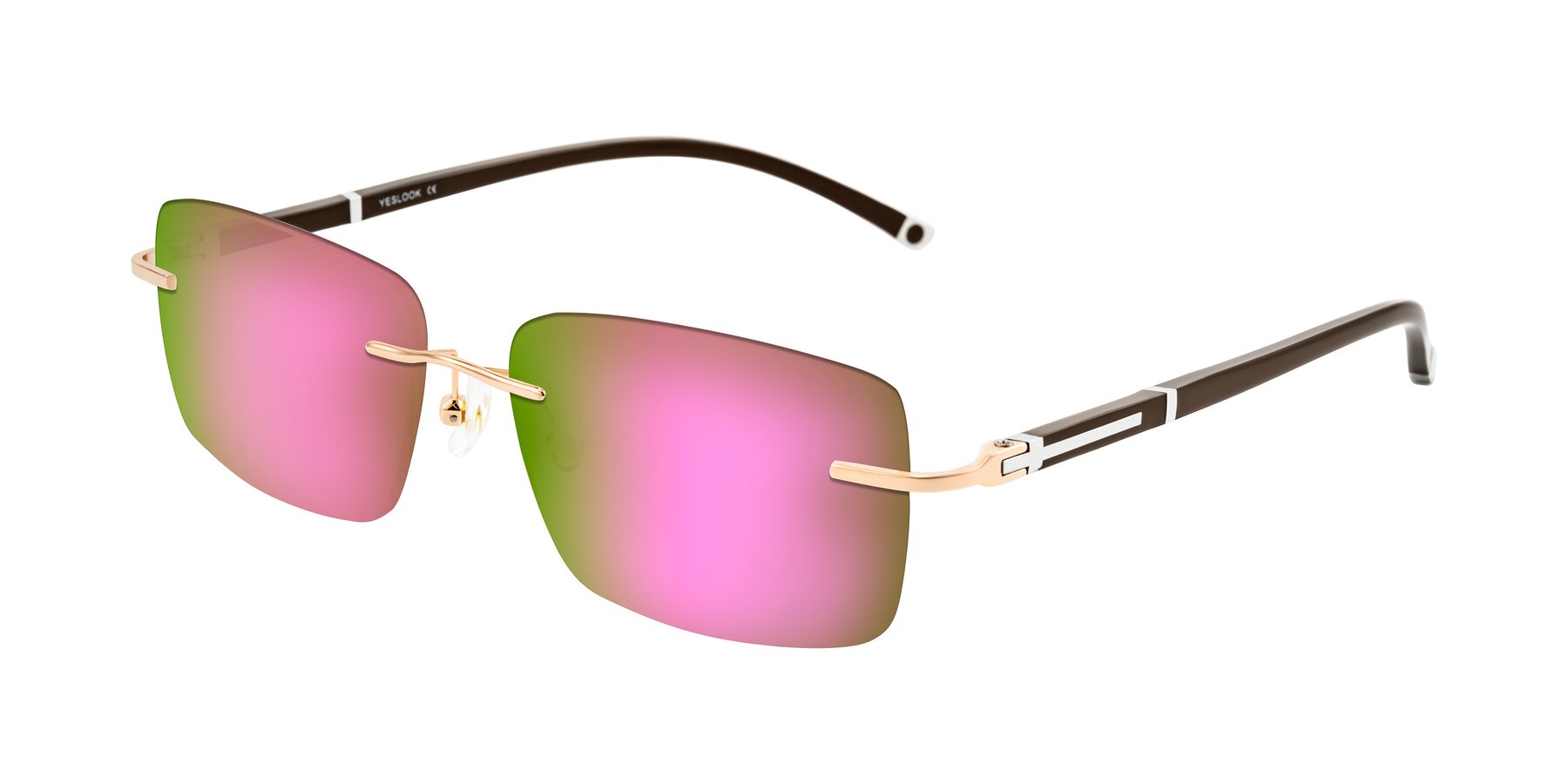 Angle of Mist in Rose Gold/Brown with Pink Mirrored Lenses