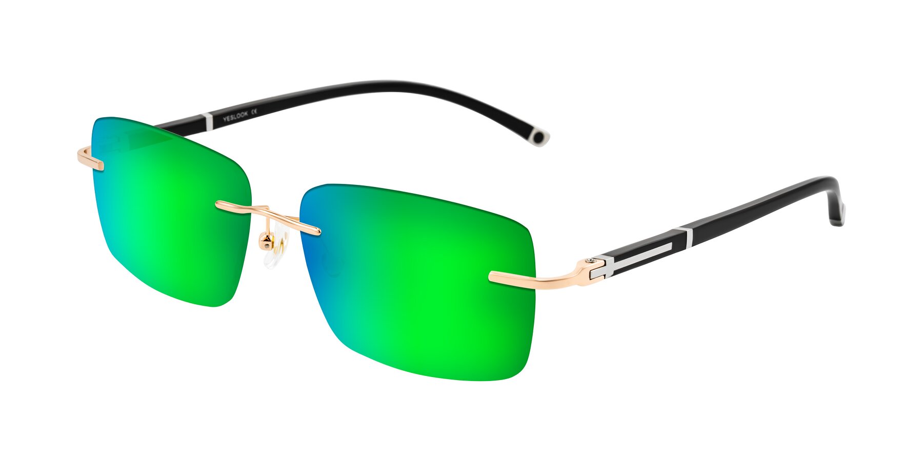 Angle of Mist in Rose Gold/Brown with Green Mirrored Lenses
