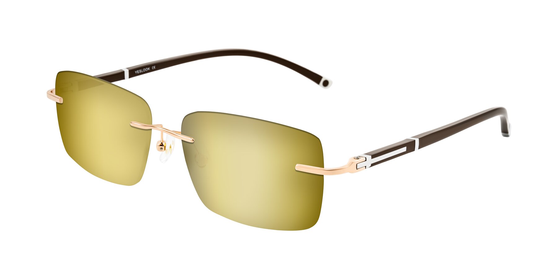 Angle of Mist in Rose Gold/Brown with Gold Mirrored Lenses