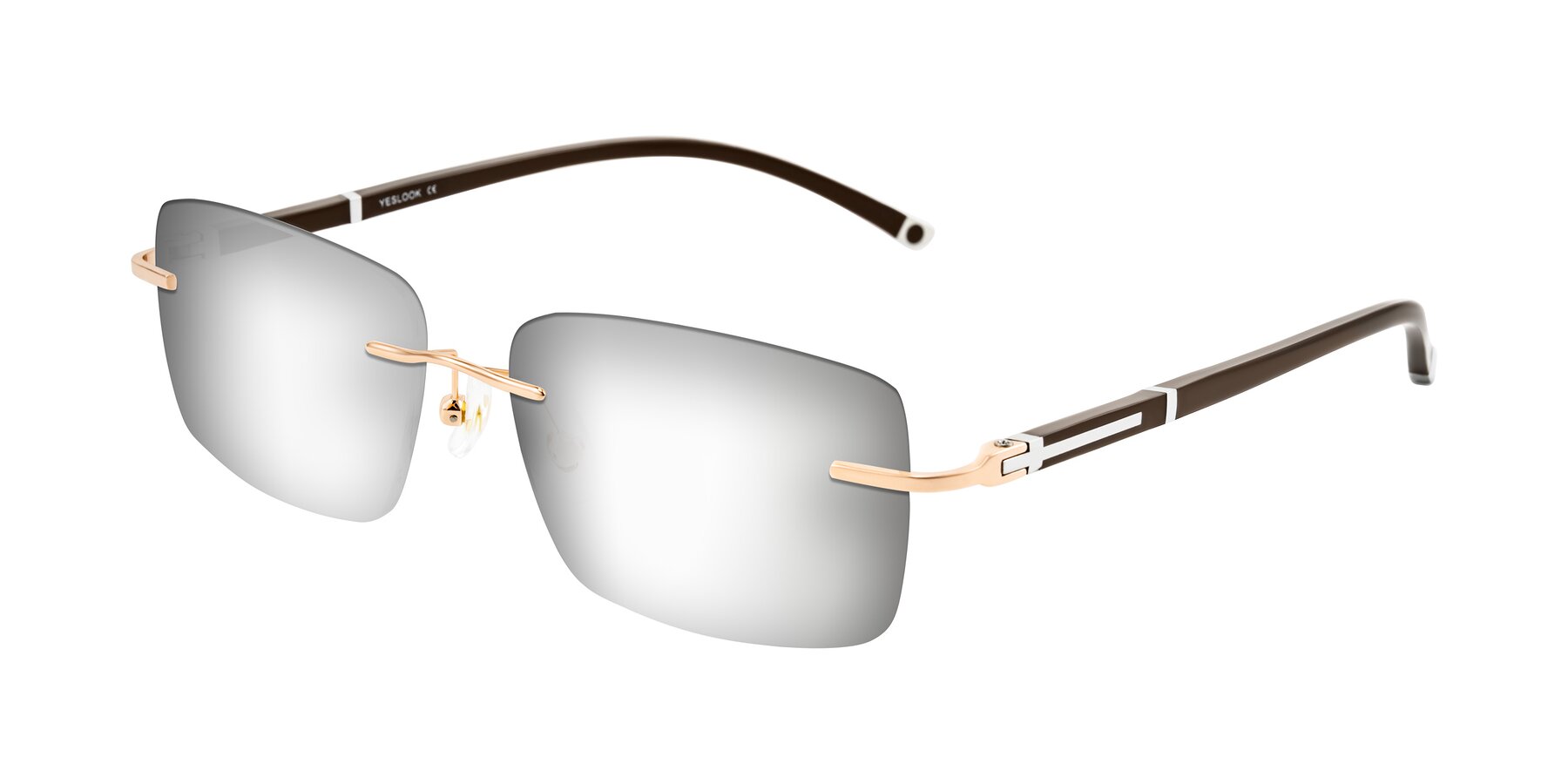 Angle of Mist in Rose Gold/Brown with Silver Mirrored Lenses