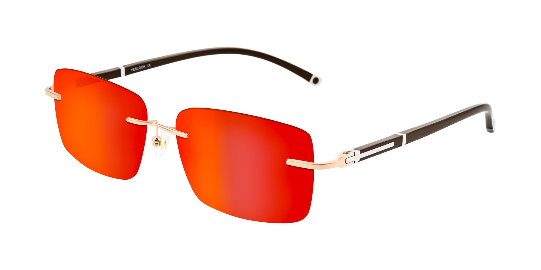 Angle of Mist in Rose Gold/Brown with Red Gold Mirrored Lenses