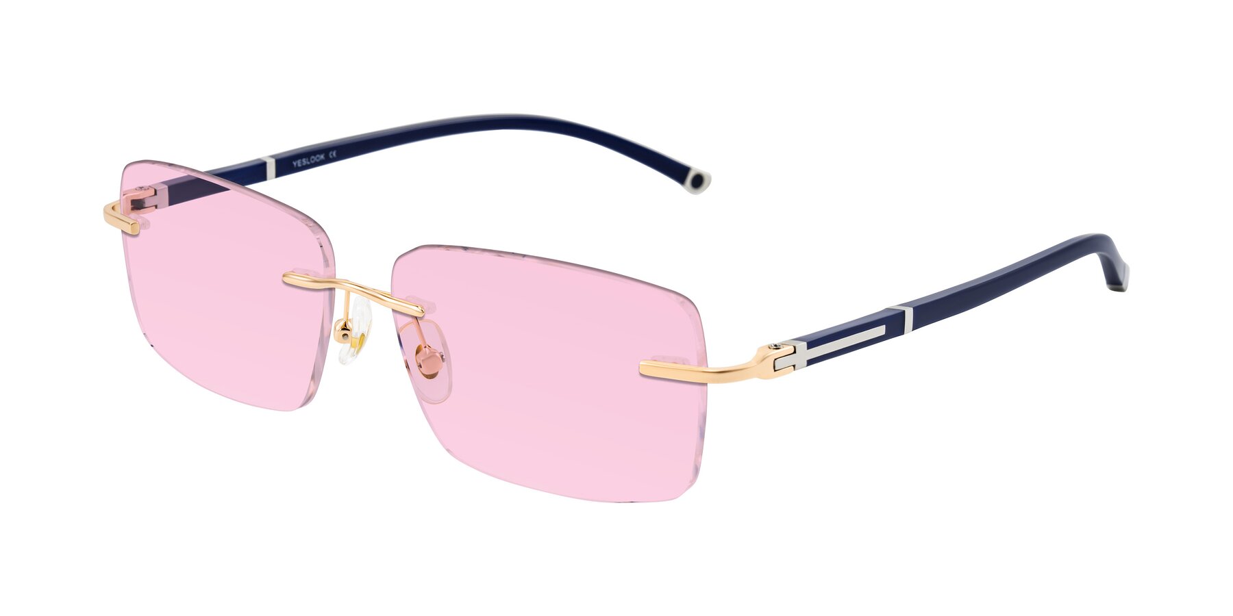 Angle of Mist in Rose Gold/Blue with Light Pink Tinted Lenses