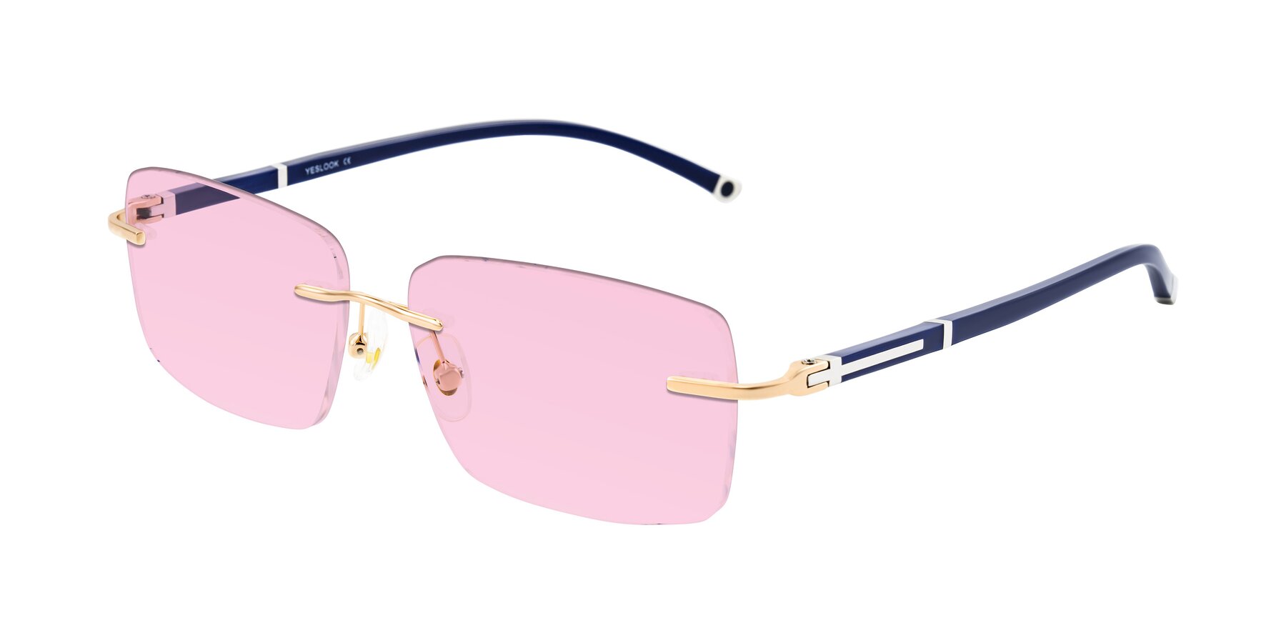 Angle of Mist in Rose Gold/Blue with Light Pink Tinted Lenses
