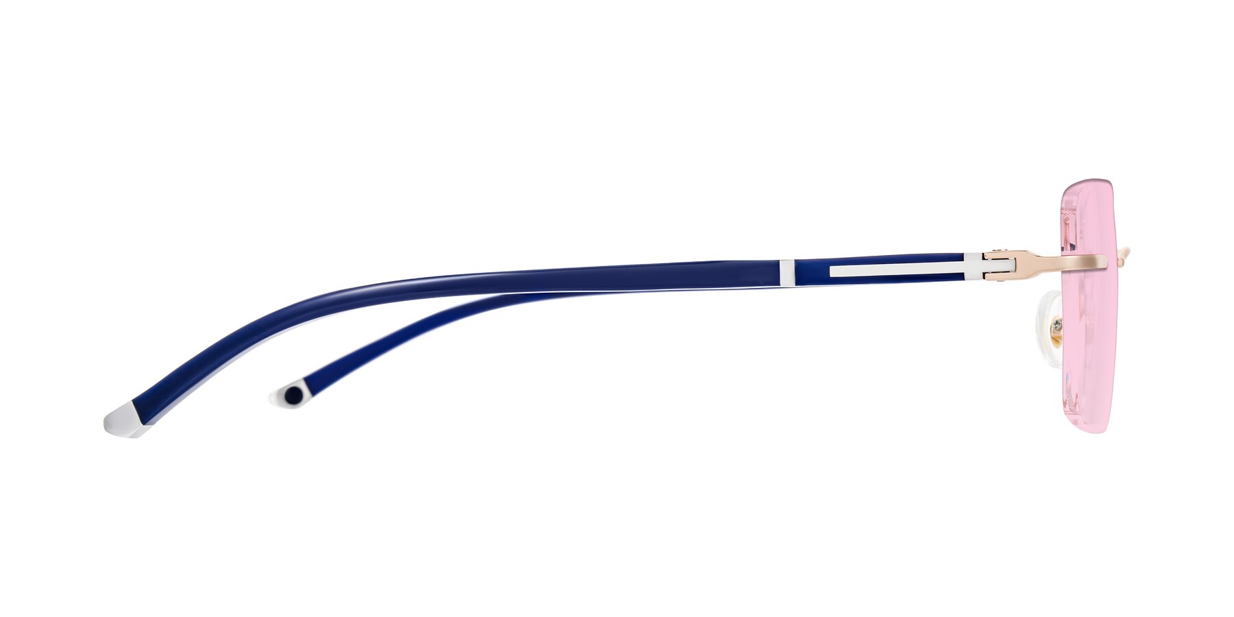 Side of Mist in Rose Gold/Blue with Light Pink Tinted Lenses