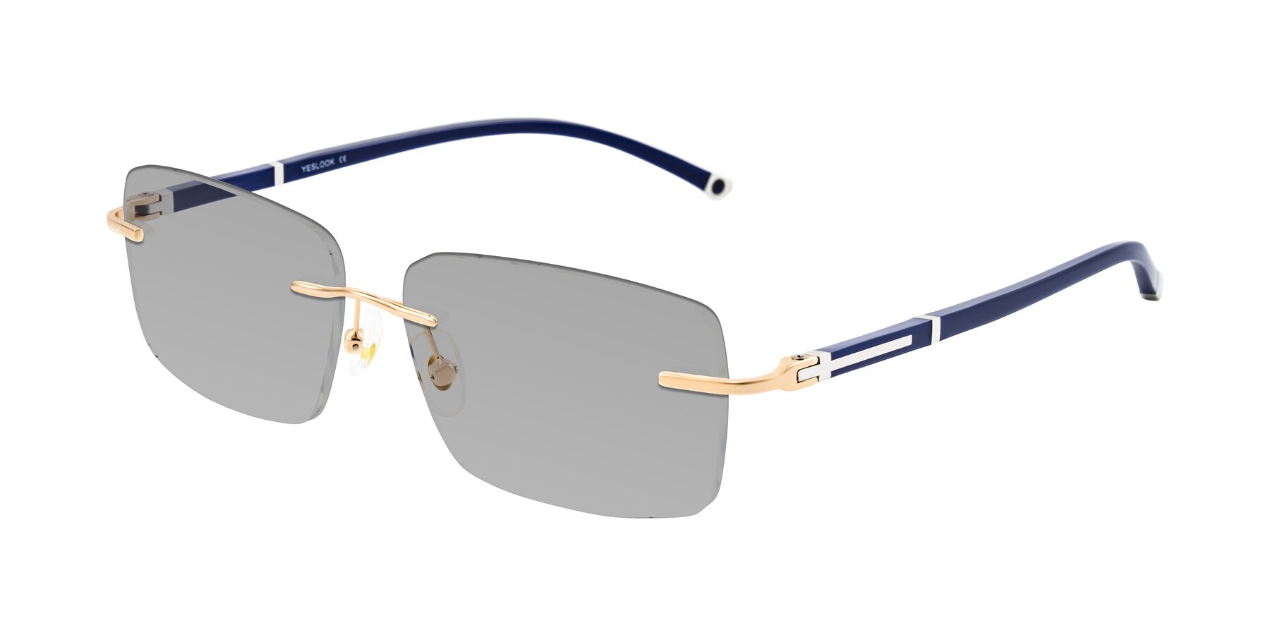 Angle of Mist in Rose Gold/Blue with Light Gray Tinted Lenses