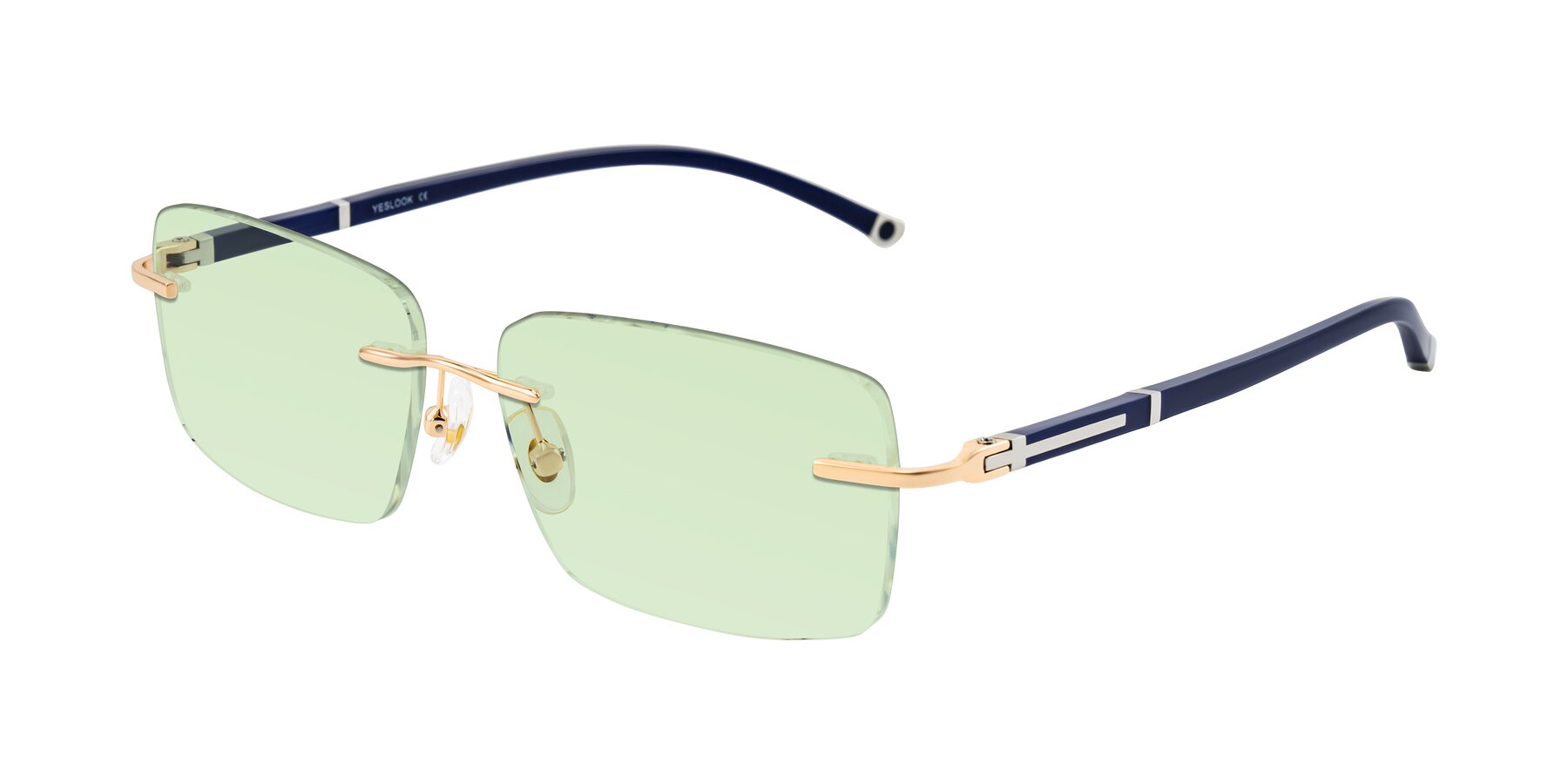 Angle of Mist in Rose Gold/Blue with Light Green Tinted Lenses