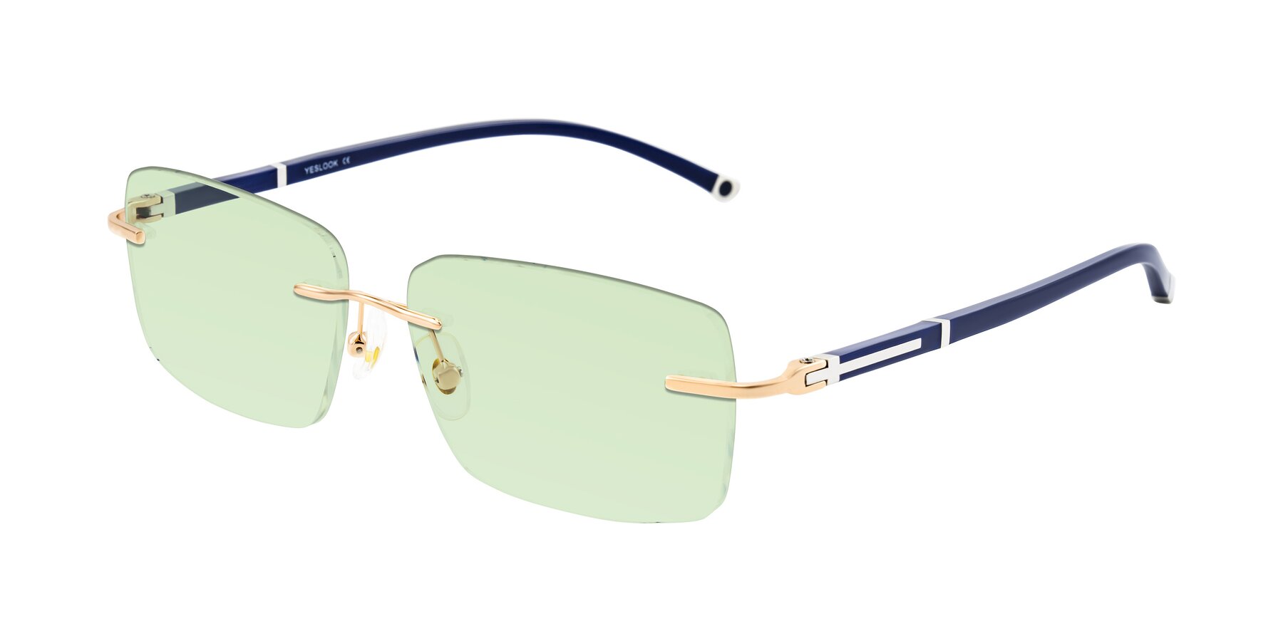 Angle of Mist in Rose Gold/Blue with Light Green Tinted Lenses