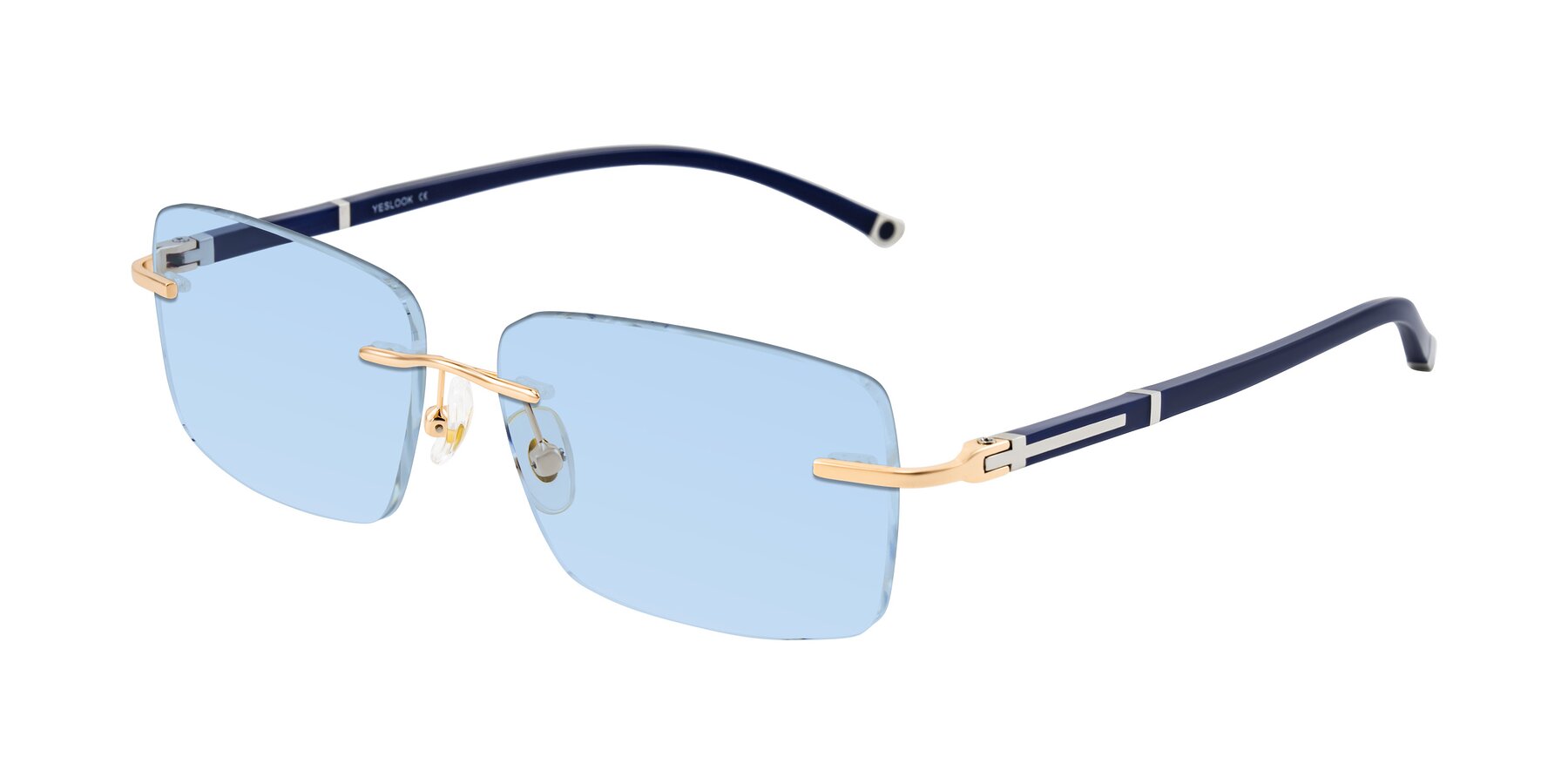 Angle of Mist in Rose Gold/Blue with Light Blue Tinted Lenses