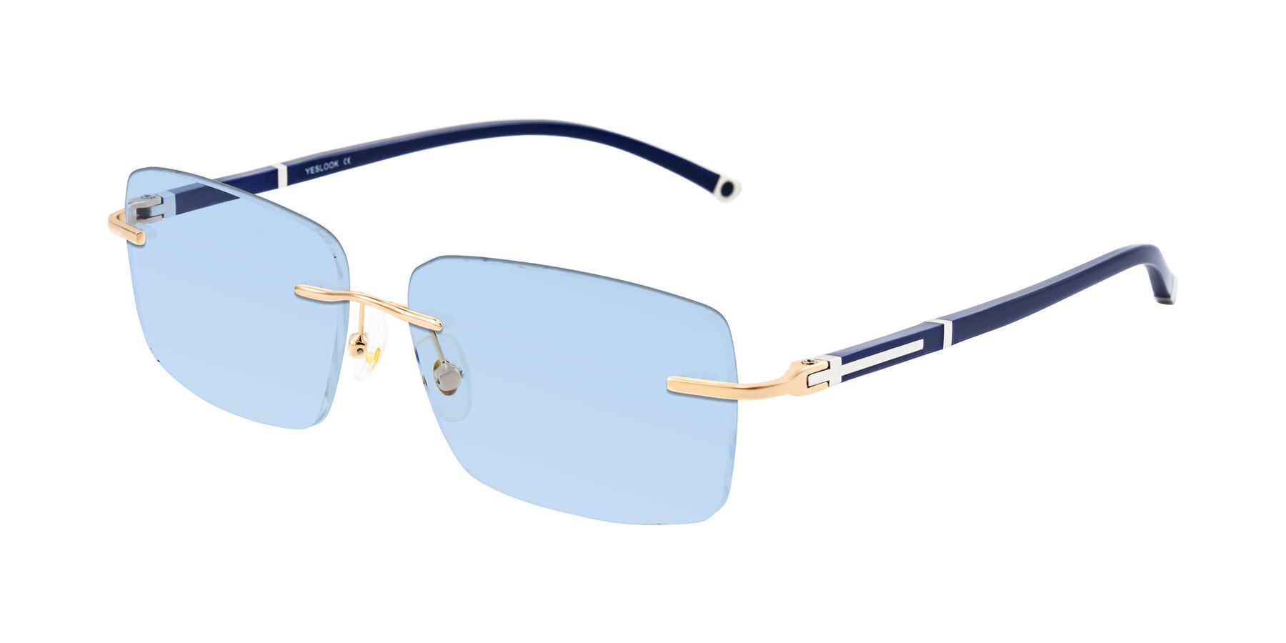 Angle of Mist in Rose Gold/Blue with Light Blue Tinted Lenses