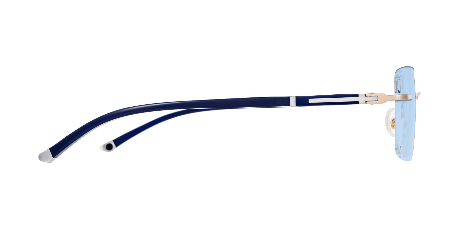 Side of Mist in Rose Gold/Blue with Light Blue Tinted Lenses