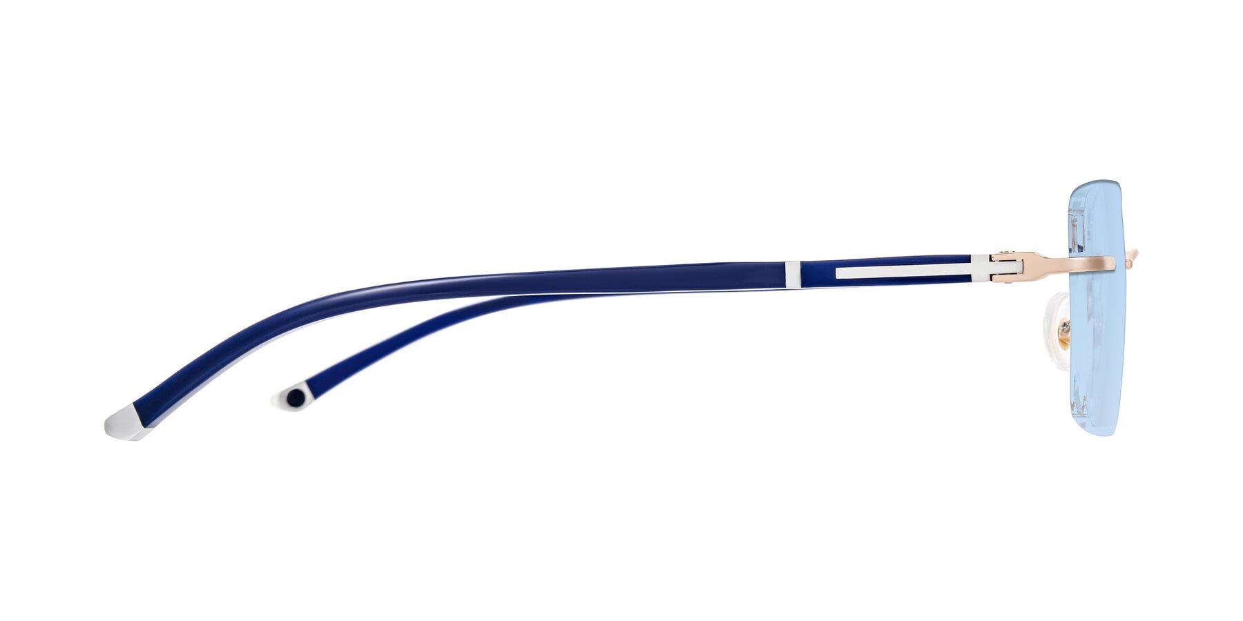 Side of Mist in Rose Gold/Blue with Light Blue Tinted Lenses