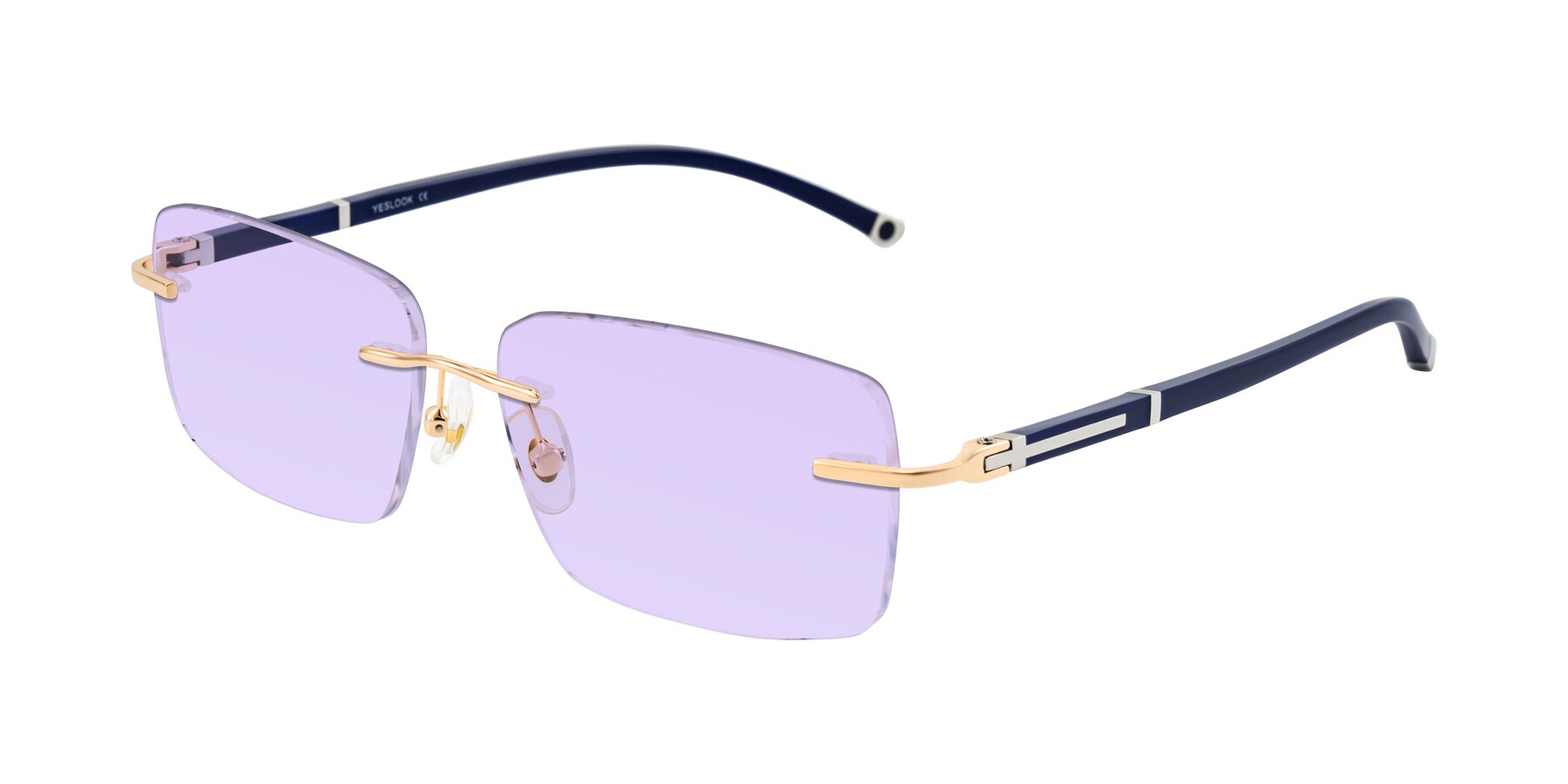 Angle of Mist in Rose Gold/Blue with Light Purple Tinted Lenses