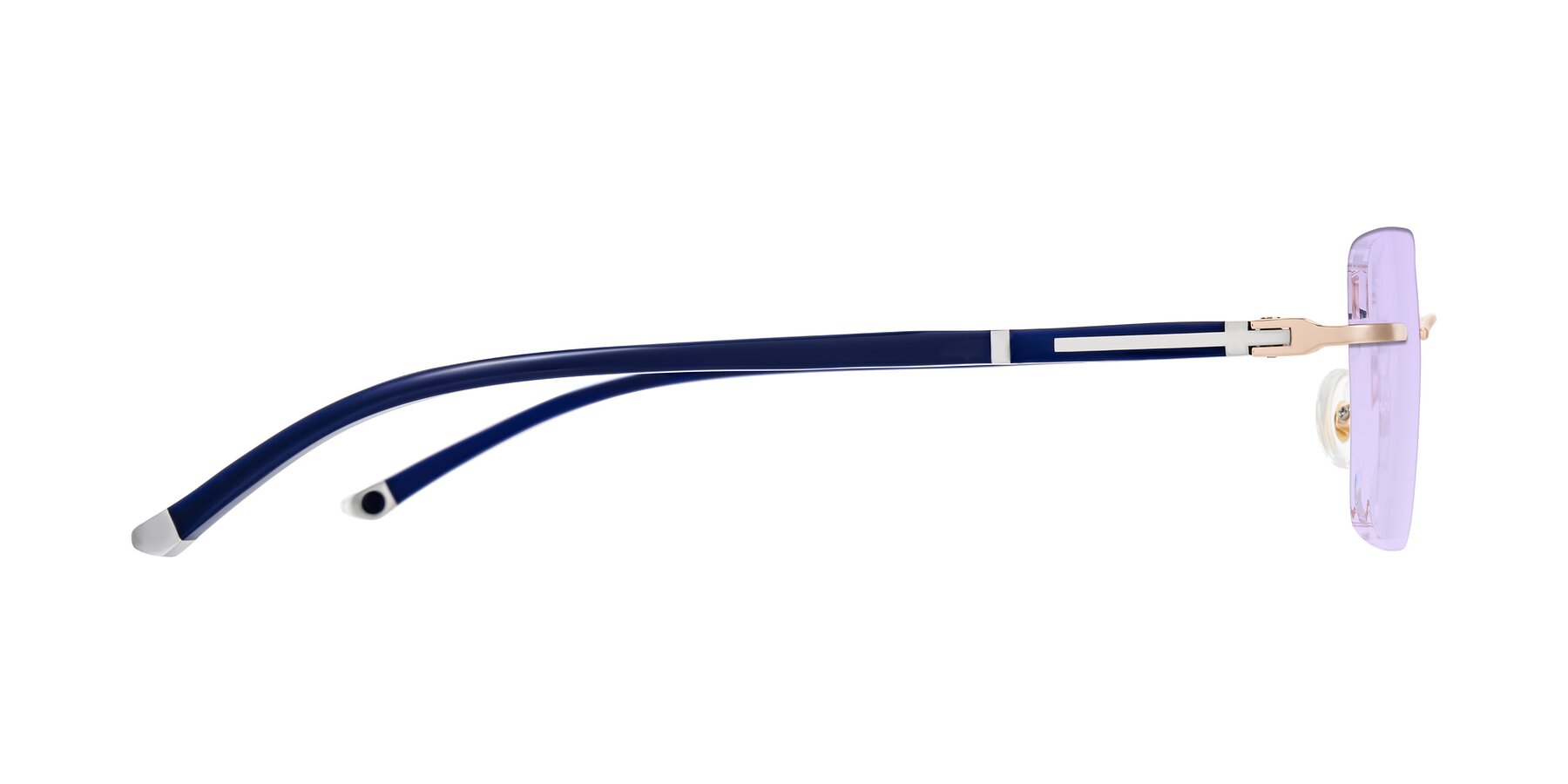 Side of Mist in Rose Gold/Blue with Light Purple Tinted Lenses