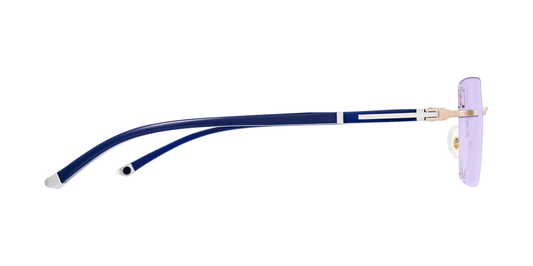 Side of Mist in Rose Gold/Blue with Light Purple Tinted Lenses