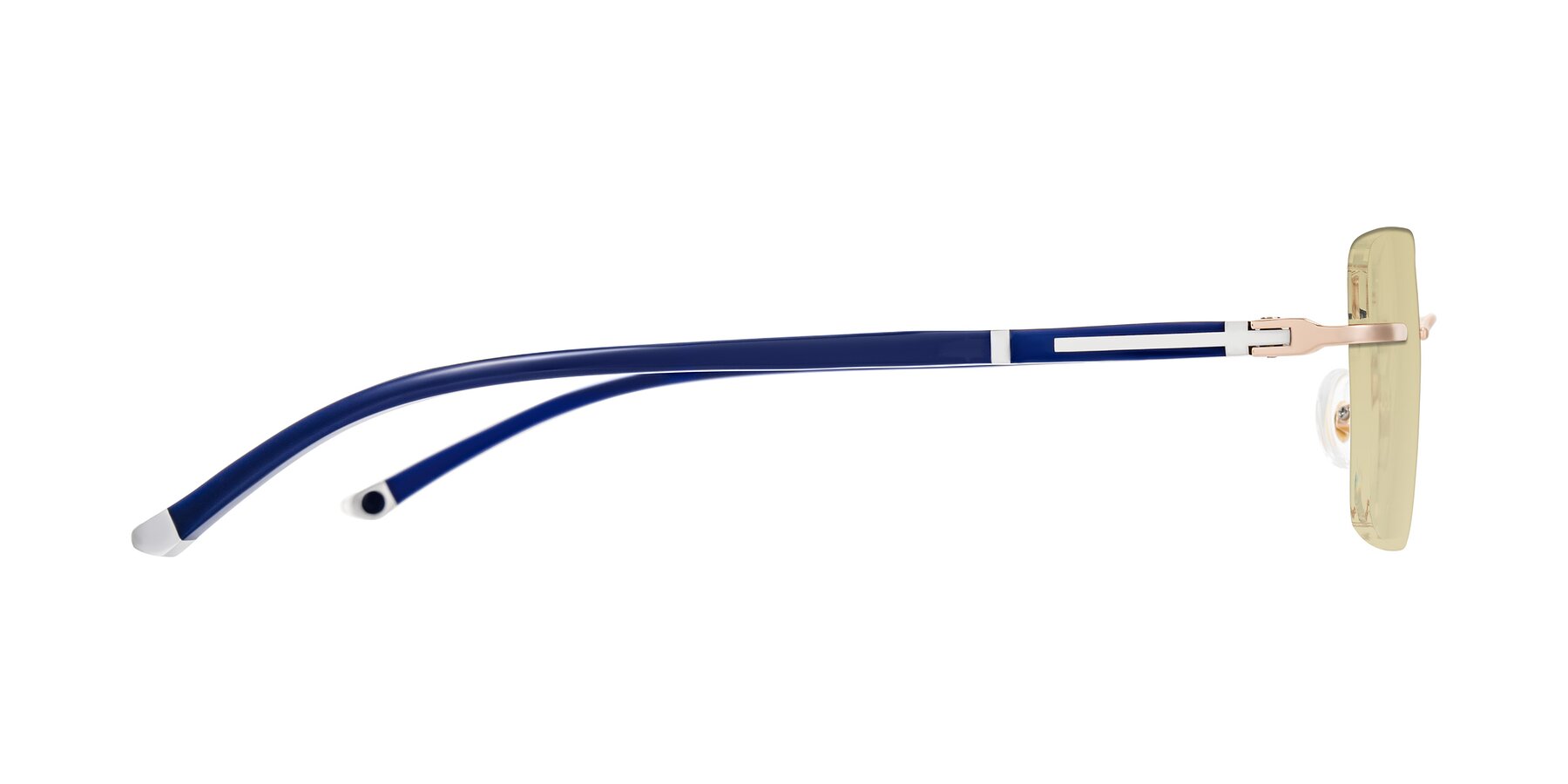 Side of Mist in Rose Gold/Blue with Light Champagne Tinted Lenses
