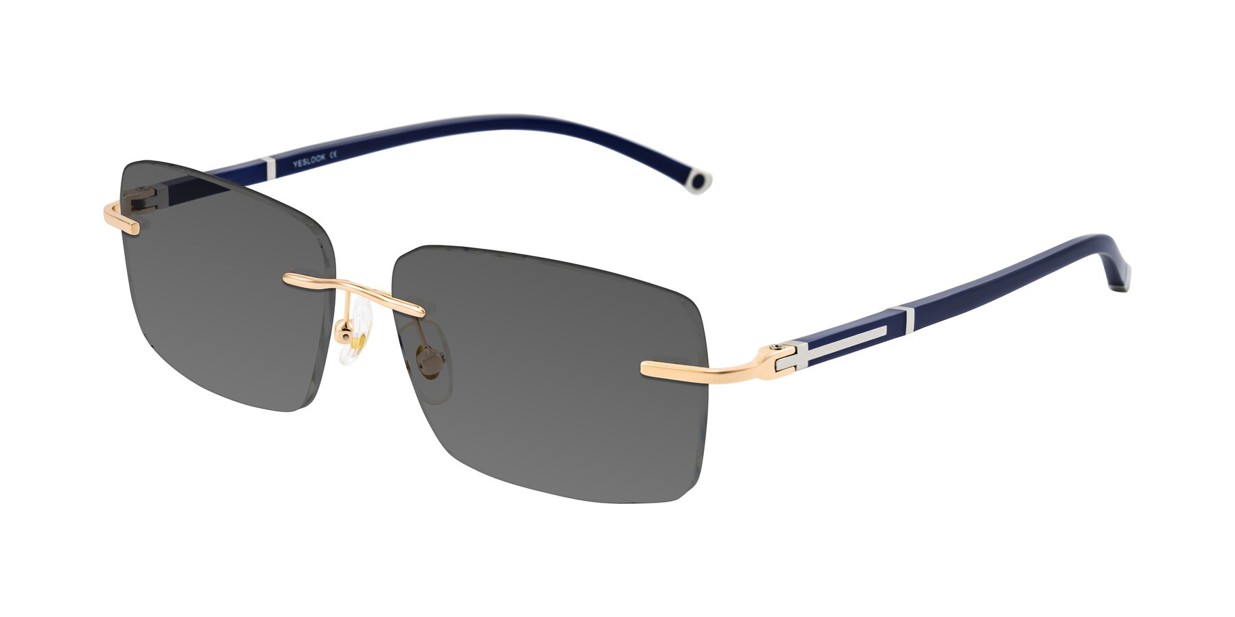 Angle of Mist in Rose Gold/Blue with Medium Gray Tinted Lenses