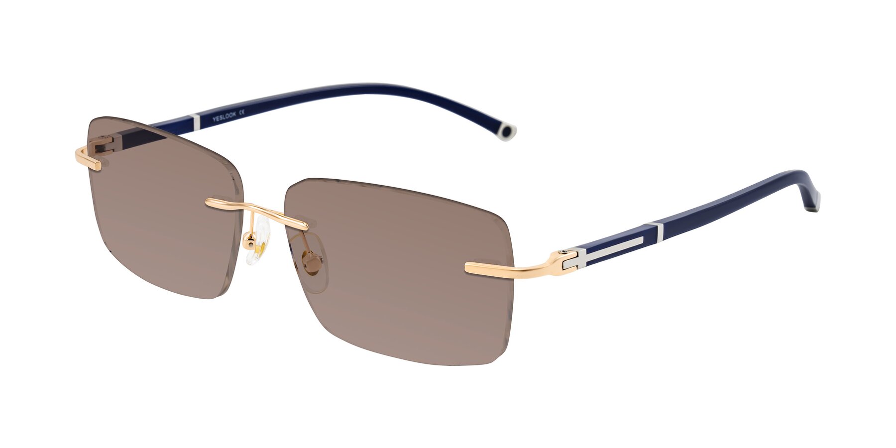 Angle of Mist in Rose Gold/Blue with Medium Brown Tinted Lenses