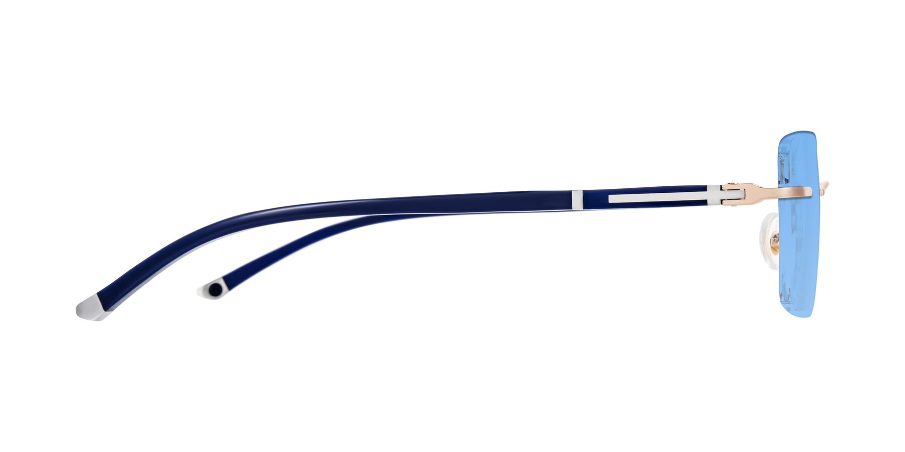 Side of Mist in Rose Gold/Blue with Medium Blue Tinted Lenses