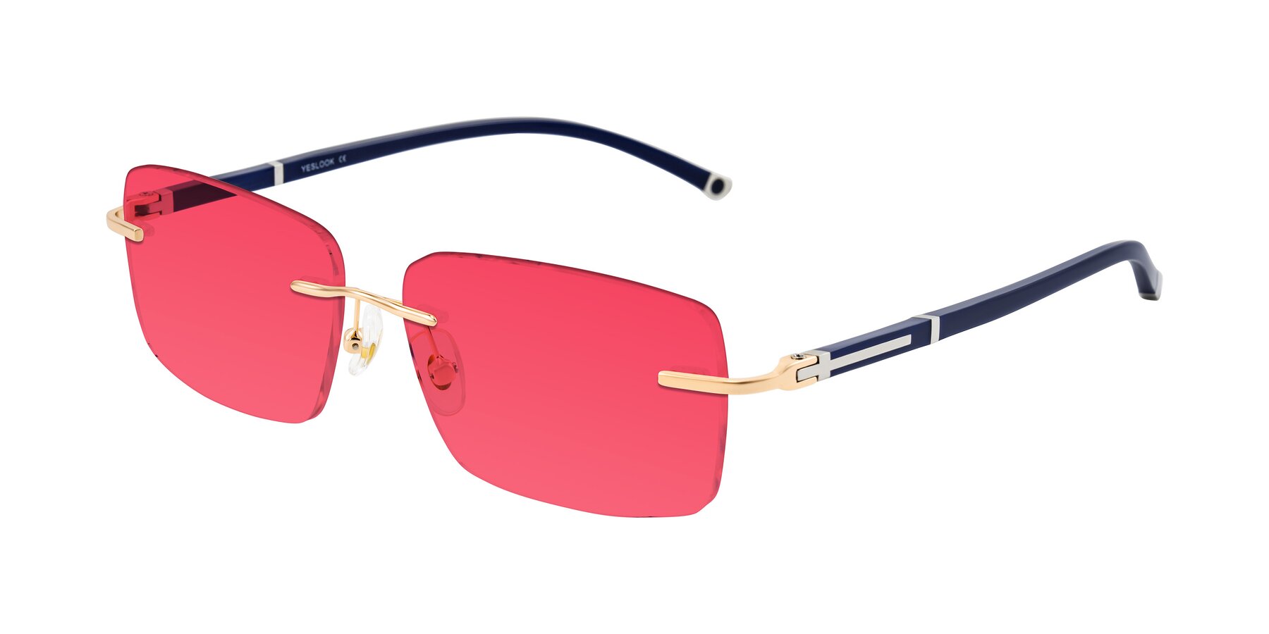 Angle of Mist in Rose Gold/Blue with Red Tinted Lenses