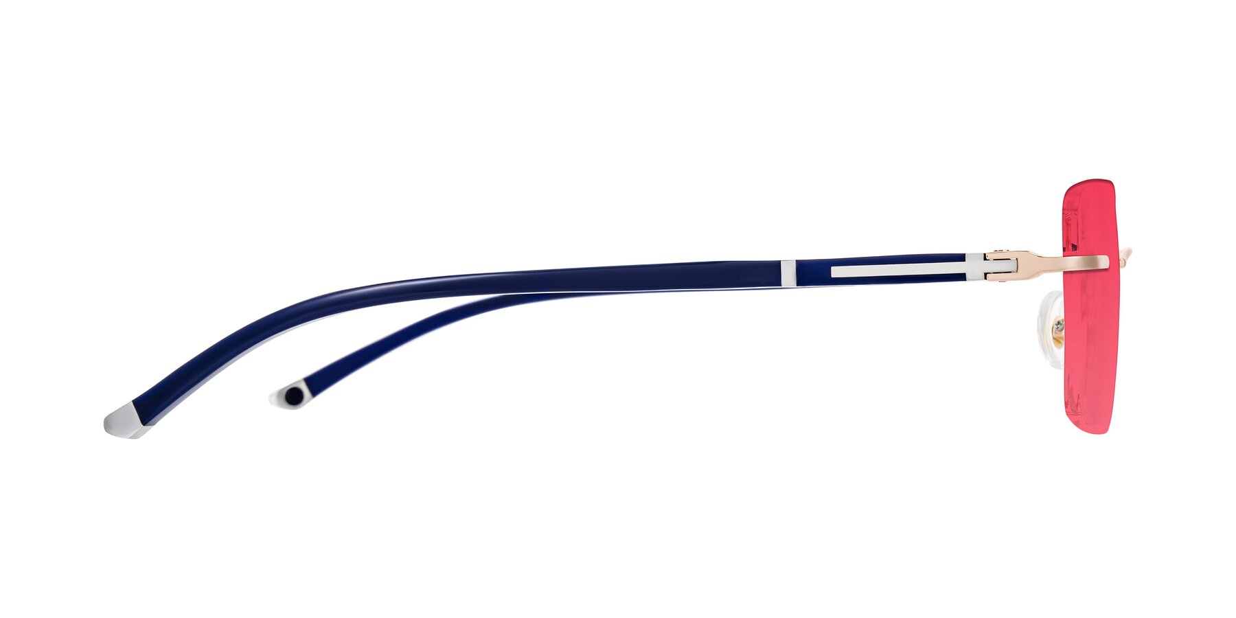 Side of Mist in Rose Gold/Blue with Red Tinted Lenses
