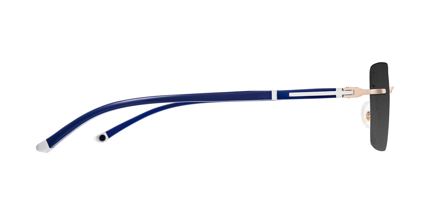 Side of Mist in Rose Gold/Blue with Gray Tinted Lenses