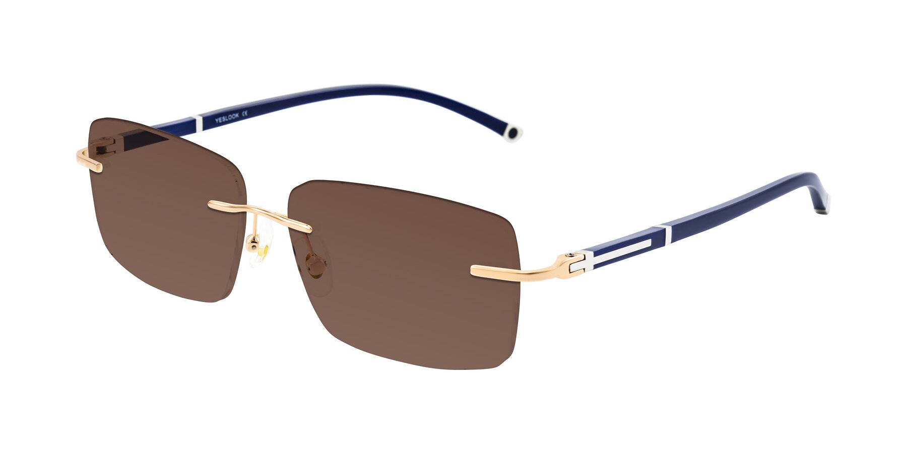Angle of Mist in Rose Gold/Blue with Brown Tinted Lenses