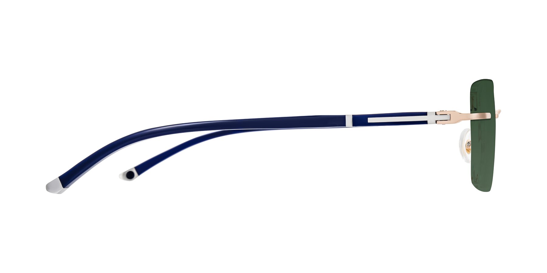 Side of Mist in Rose Gold/Blue with Green Tinted Lenses