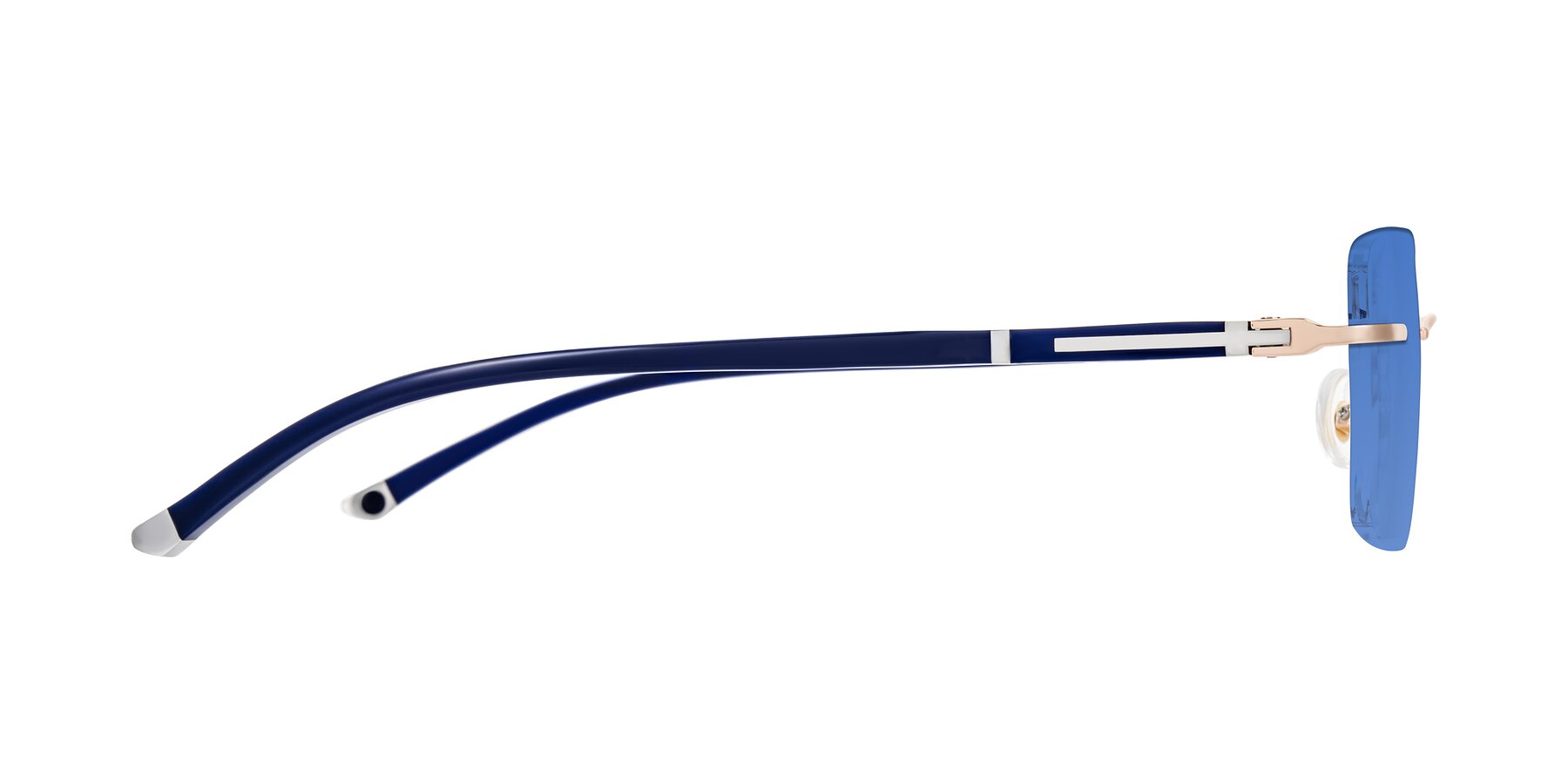 Side of Mist in Rose Gold/Blue with Blue Tinted Lenses