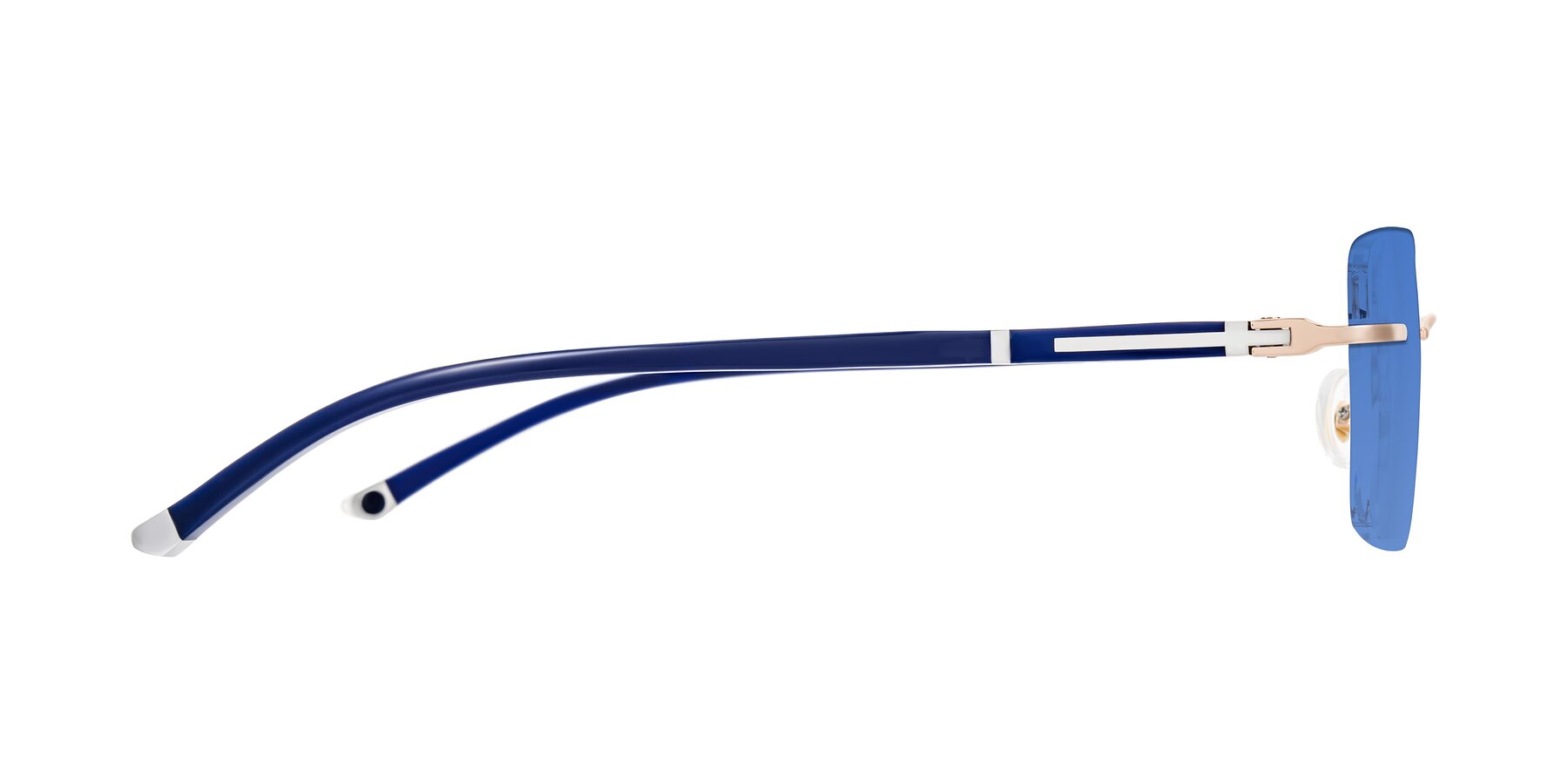 Side of Mist in Rose Gold/Blue with Blue Tinted Lenses