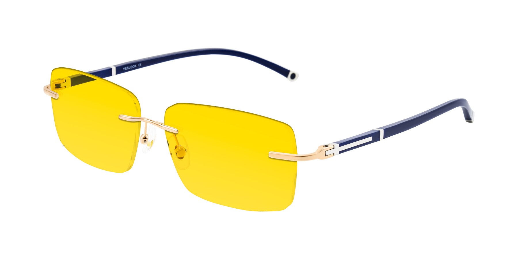 Angle of Mist in Rose Gold/Blue with Yellow Tinted Lenses