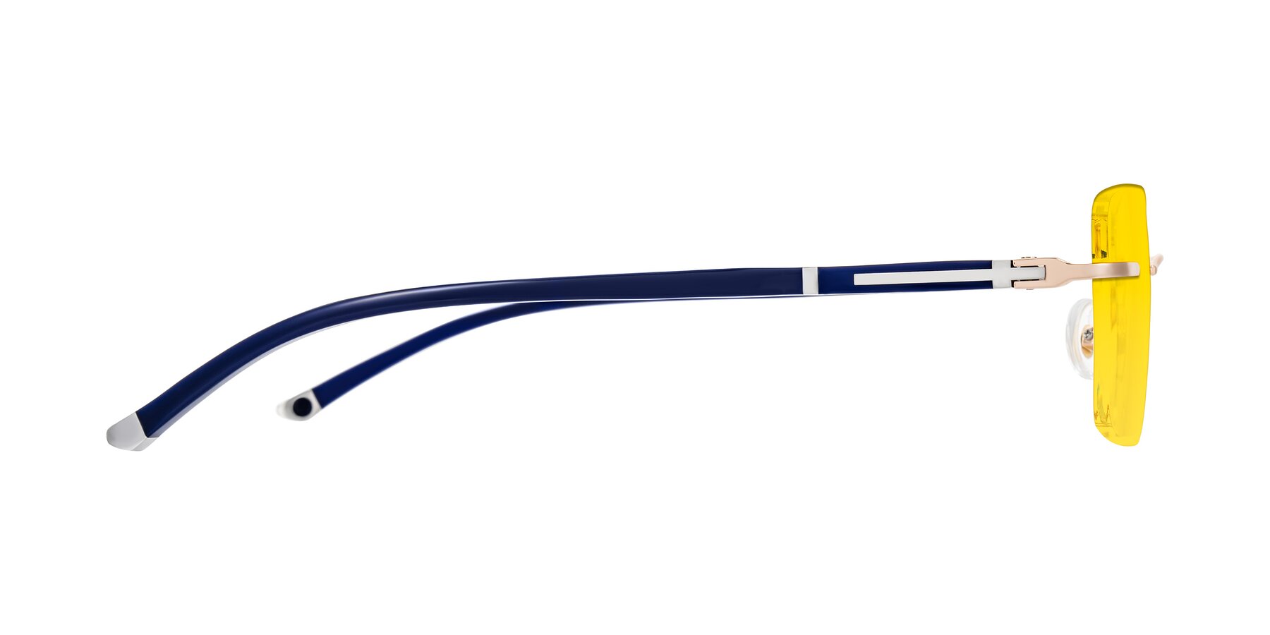 Side of Mist in Rose Gold/Blue with Yellow Tinted Lenses