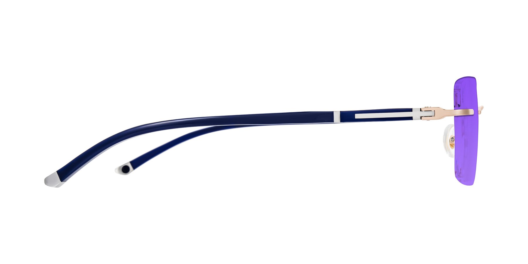 Side of Mist in Rose Gold/Blue with Purple Tinted Lenses