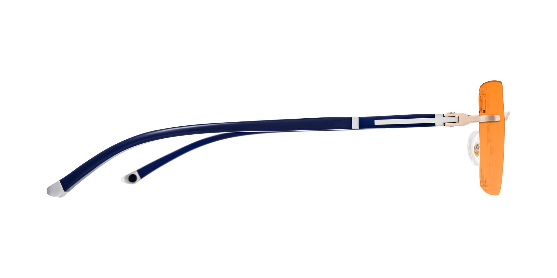 Side of Mist in Rose Gold/Blue with Orange Tinted Lenses