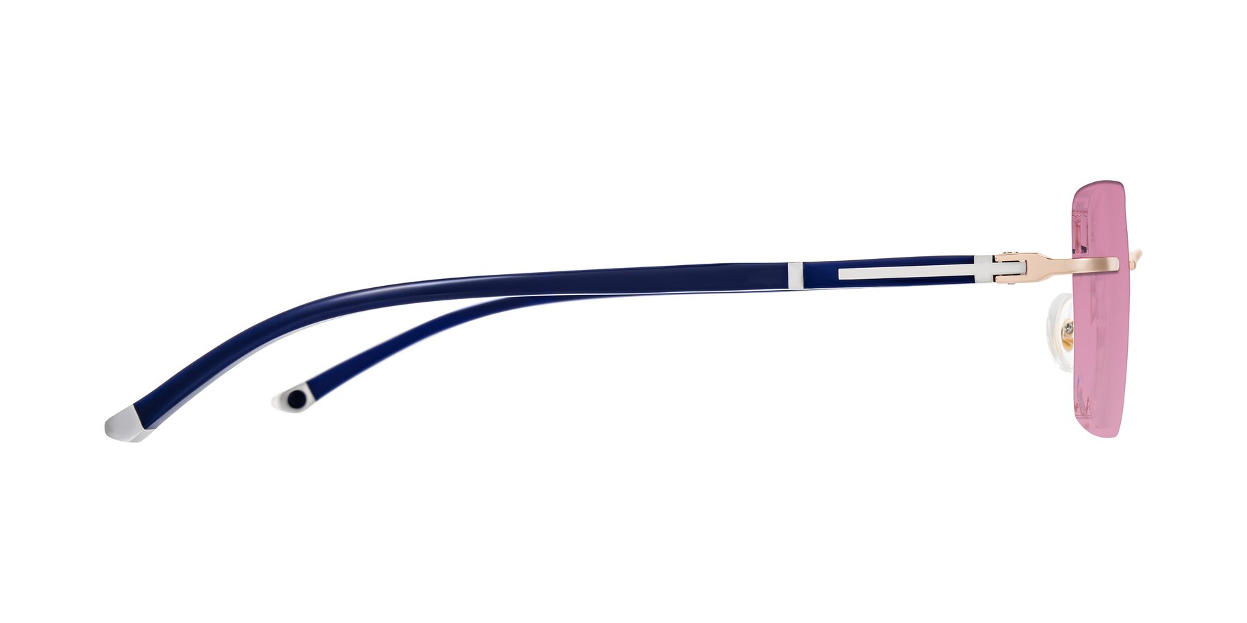 Side of Mist in Rose Gold/Blue with Medium Wine Tinted Lenses