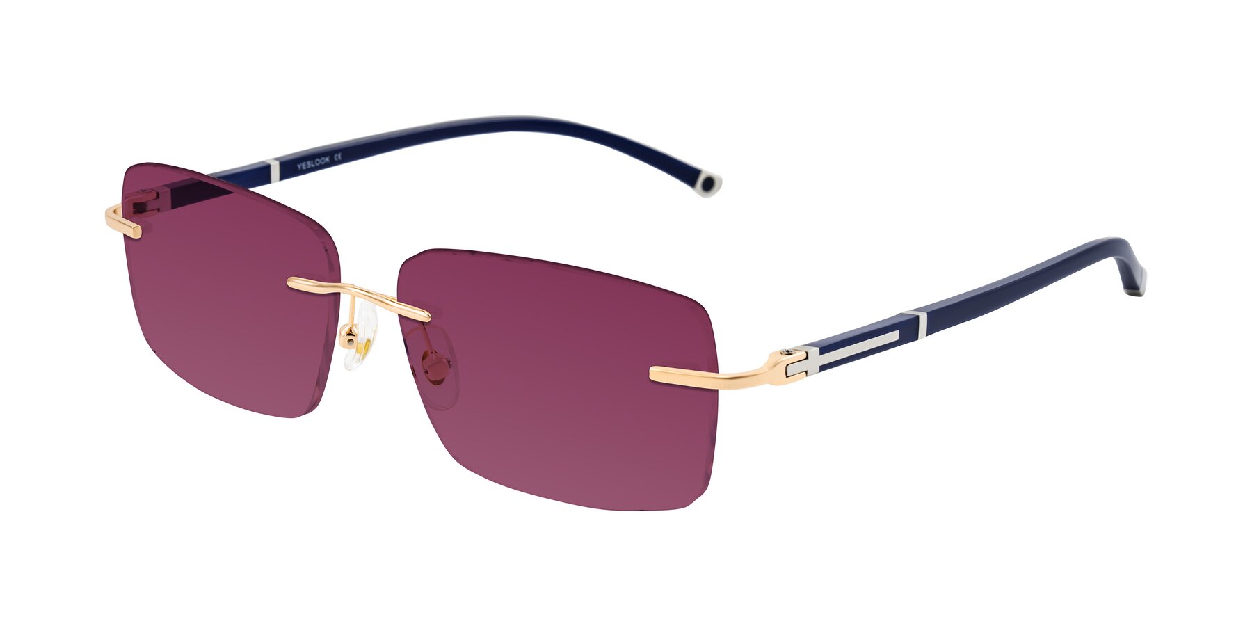 Angle of Mist in Rose Gold/Blue with Wine Tinted Lenses