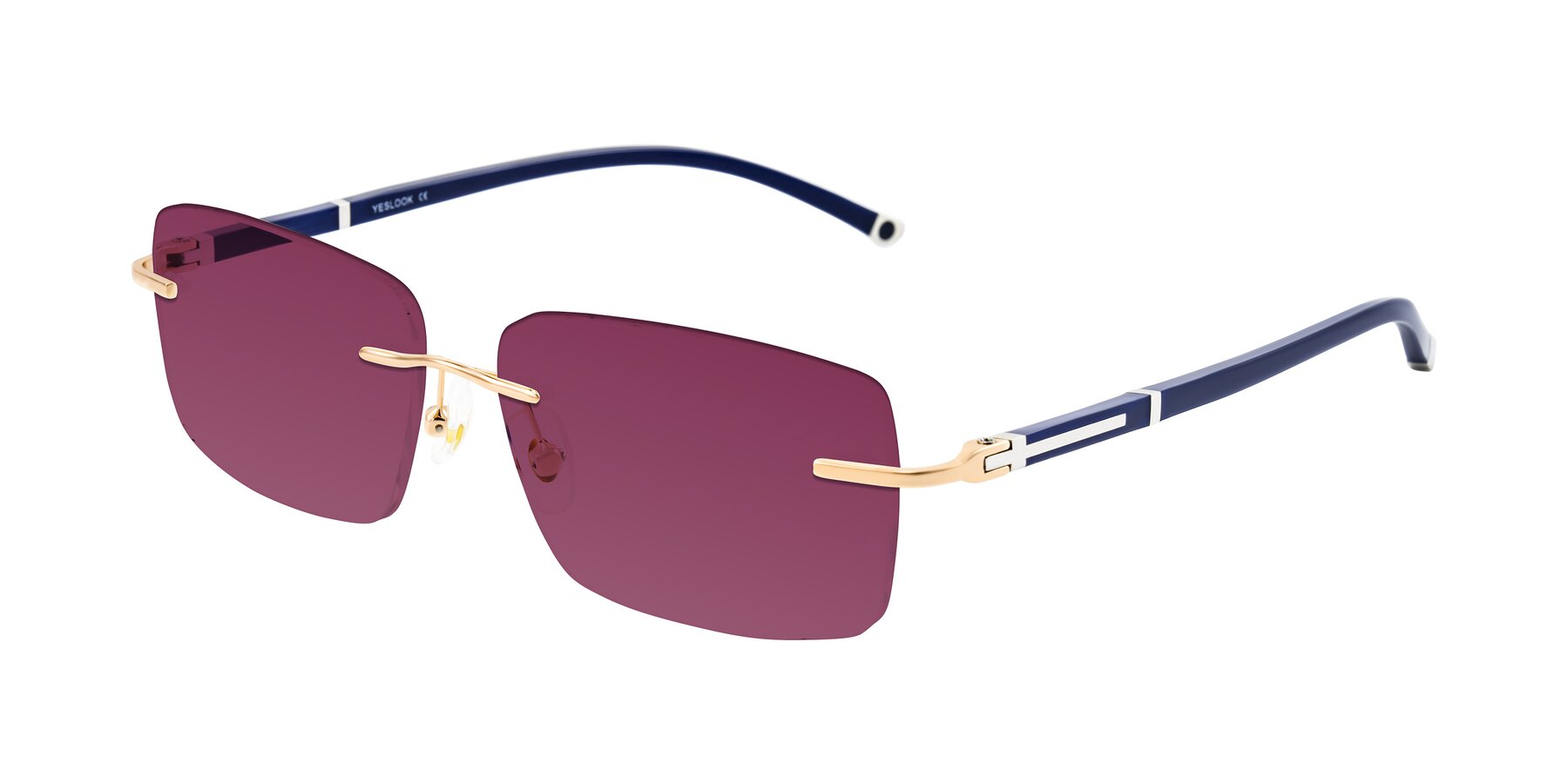 Angle of Mist in Rose Gold/Blue with Wine Tinted Lenses